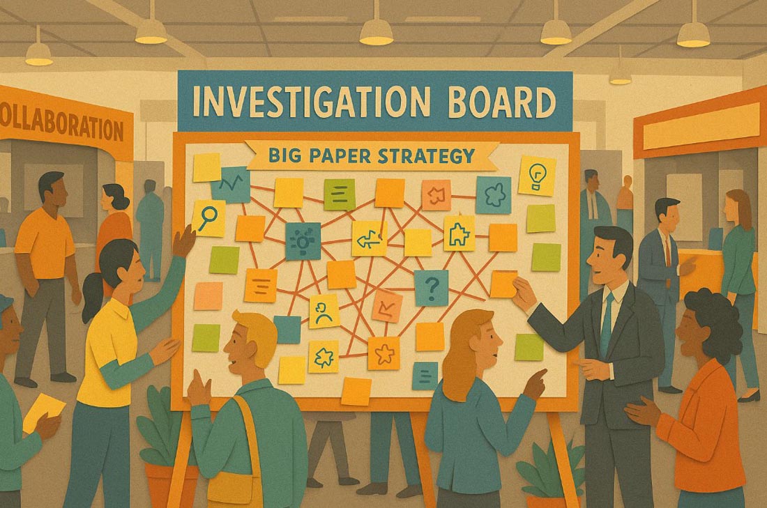 An Investigation board in a tradeshow
