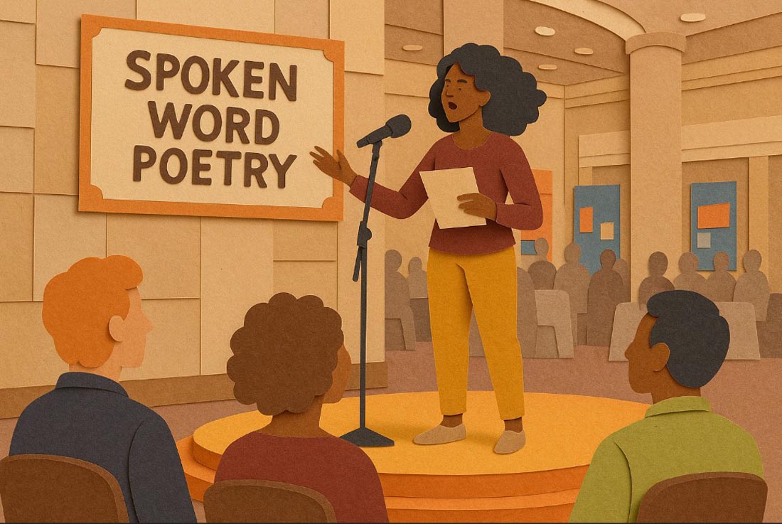 A poet sharing poetry live